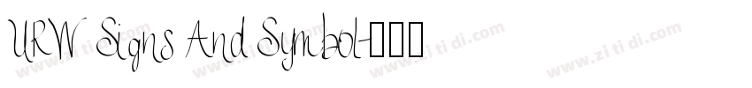 URW Signs And Symbol字体转换